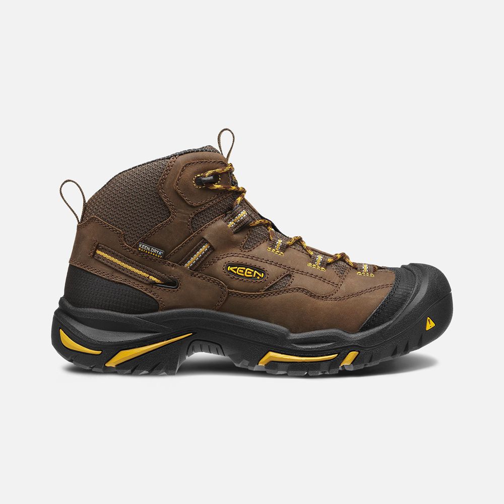 Keen Laarzen Heren Bruin - Braddock Waterproof Mid (Steel Toe) - 40713-IGCQ